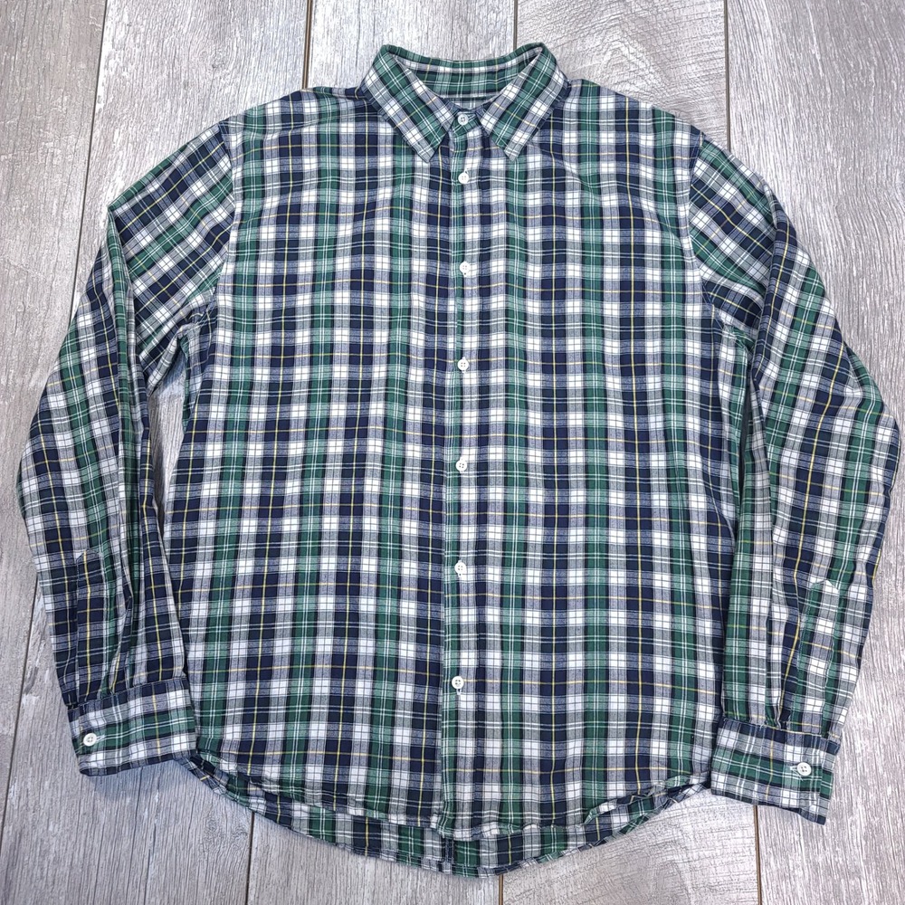 Frank & Eileen Paul Shirt Mens Medium Green Plaid Long Sleeve Button Down Cotton